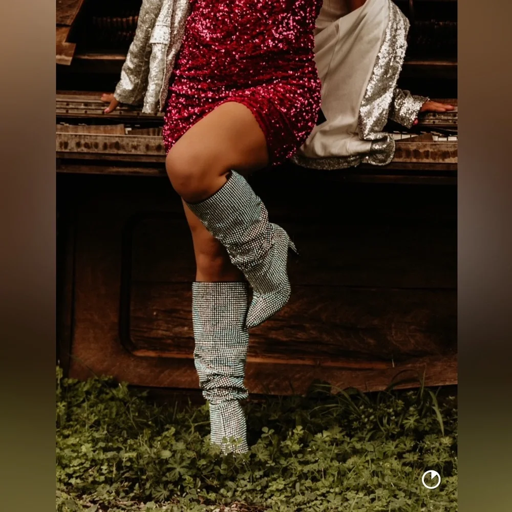 Steve Madden rhinestone boots - Picture 9 of 14